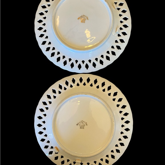 Pair of vintage hand painted fruit Wales China made in Japan 8-1/4” wide. EVC - Picture 2 of 3